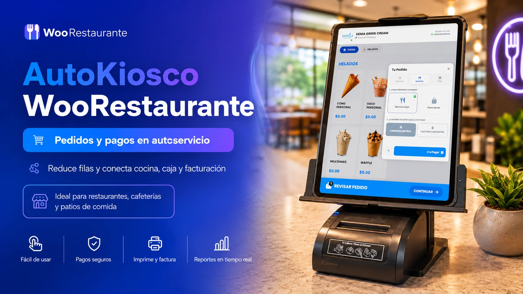 AutoKiosco WooRestaurante para restaurantes en Ecuador con pedidos, pagos y cocina conectada